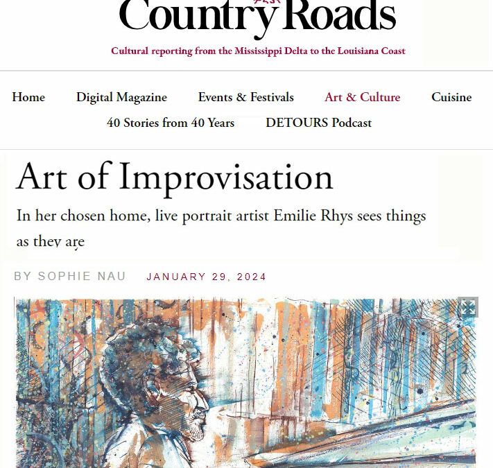 Emilie Rhys profiled in Country Roads Magazine by Sophie Nau
