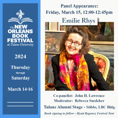 Emilie Rhys was panelist at 2024 New Orleans Book Festival, Tulane U.